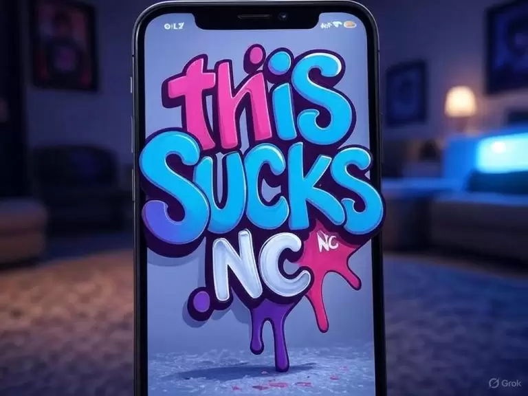 a phone with a cartoon on the screen