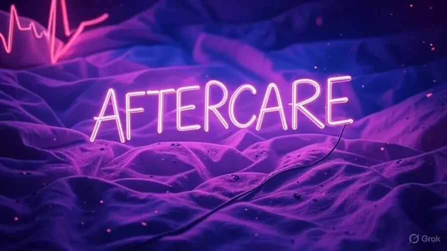 a purple and blue text neurodivergent aftercare ritual with ADHD and kink craving