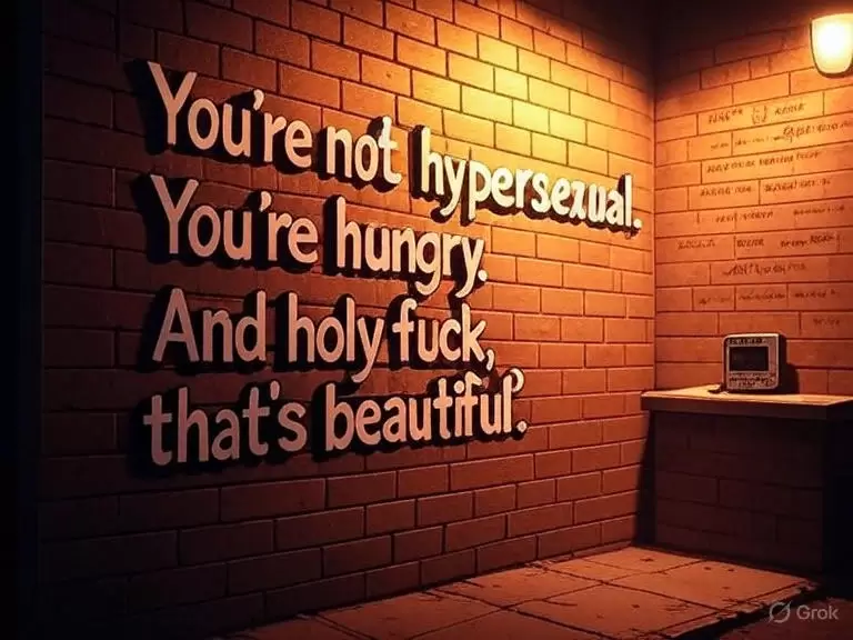 a brick wall with words on it talking ADHD and sex drive focused on ADHD hypersexuality