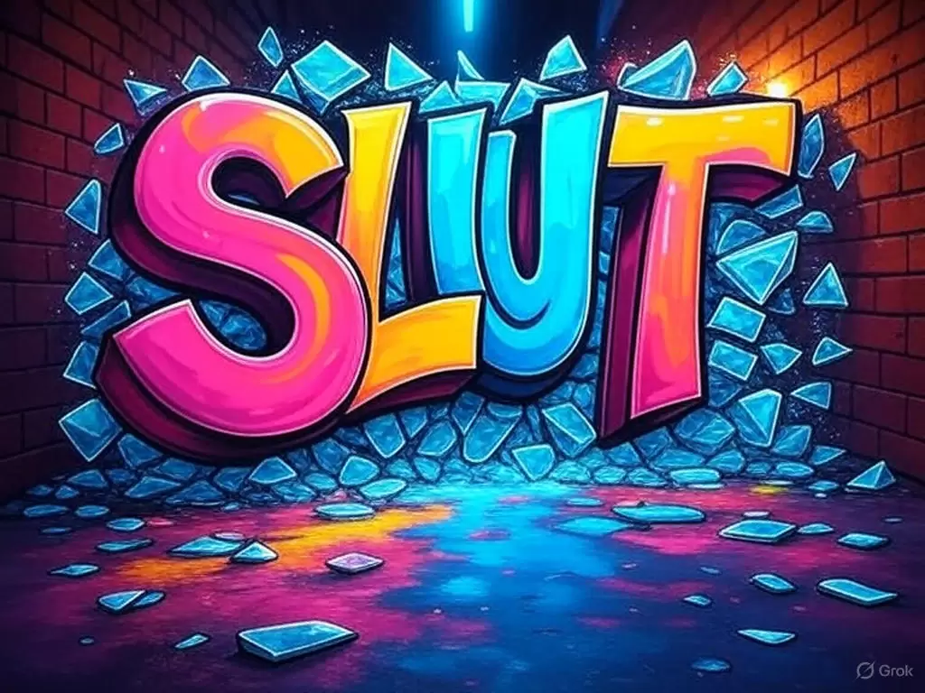 a colorful text on a wall
