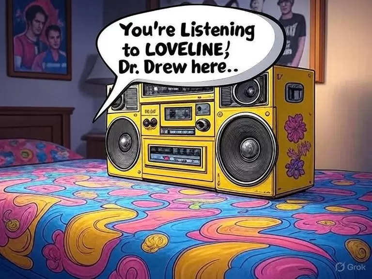 Boombox on a messy bedroom floor, representing ADHD sex education before we had words for desire and shame