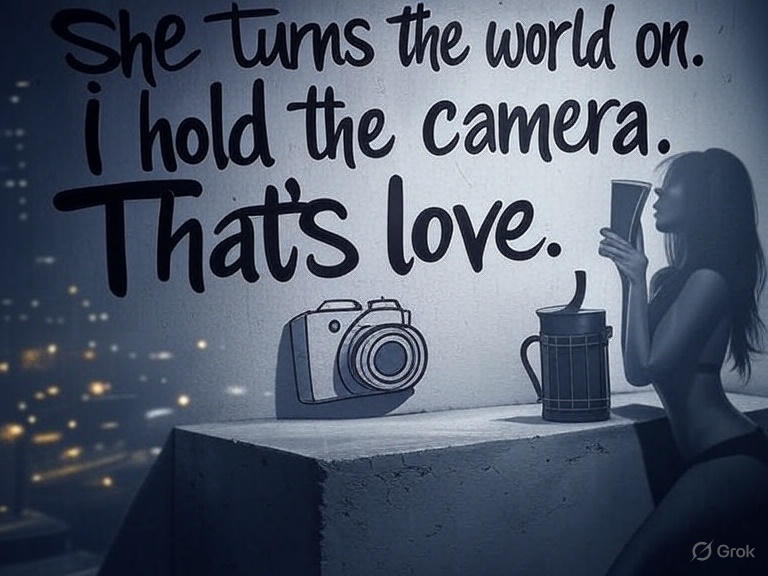Onlyfans love letter to the cerators with the quote on the wall with camera